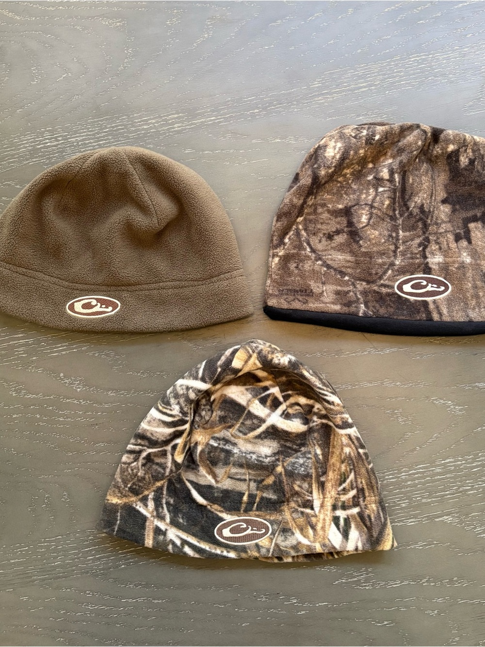 Drake Men's Fleece Beanie Trio - Brown & Realtree Camo